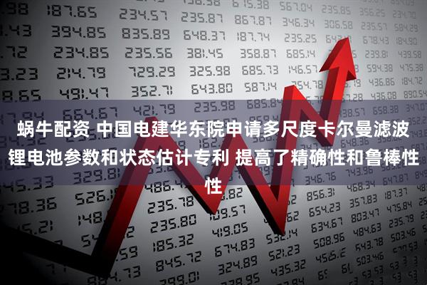 蜗牛配资 中国电建华东院申请多尺度卡尔曼滤波锂电池参数和状态估计专利 提高了精确性和鲁棒性