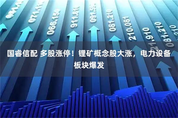国睿信配 多股涨停!锂矿概念股大涨,电力设备板块爆发
